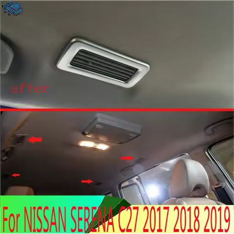 ABS Matte Plated Rear Roof Air Vent Frame Trim Cover For NISSAN SERENA C27 2017 2018 2019
