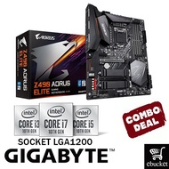 GIGABYTE Z490 AORUS ELITE INTEL Z490 LGA1200 MOTHERBOARD + INTEL 10TH GEN CPU COMBO PROMO
