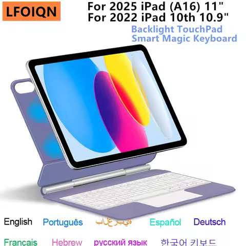 Magic Keyboard for iPad A16 11th 2025 Smart Case for iPad 11th 10th Generation 11 inch (A16) Tablet 
