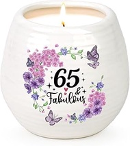 65th Birthday Gifts for Women, 65th Birthday Candle 10Oz, Gift for 65 Year Old Woman,65 and Fabulous