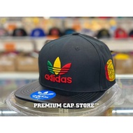 Premium Men Snapback Cap Hat Topi Lelaki Dewasa ADIDAS AJAX RASTA PU LEATHER BRIM