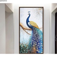 Qianzehui Lukisan Diamond 5d Diy Gambar Burung Merak Untuk Dekorasi
