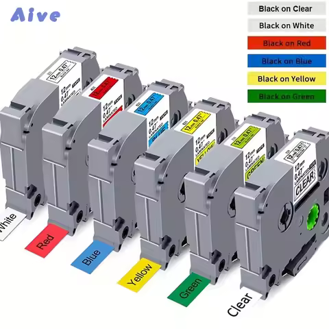 Aive Compatible Label Tape Replacement for Brother PTouch 12mmx8m TZe-231 431 531 631 731 Work for P