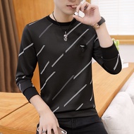 Autumn and winter new men's long-sleeved T-shirt bottoming shirt men's round neck sweater T-shirt sh