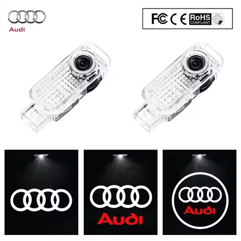 2Pcs Led Car Door logo emblem Welcome Light For Audi S4 S3 S5 S6 S7 S8 RS3 RS4 RS5 RS6 A6L A4L A3 A4