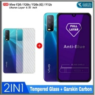 2IN1 Tempered Glass Anti Blue Light PACKAGE Vivo Y20, Y20S, Y02i, Y12S, Y20SG, Y12, Y15, Y17, Y51, Y