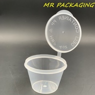 4oz Round Disposable Plastic Food Container Hinged Lid [ 50pcs± ]  4 oz Deli Container - 115 ml