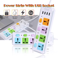 5M Power Strip Extension Cord Function Power Socket 2500W 4 AC 4 USB Extension Outlet With Switch
