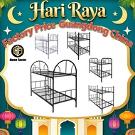 👍HF Double Deck With Foam Mattresses Metal Bed frame Metal Bed Single/Double Metal Bed Free delivery