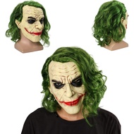 NEW Cosplay Movie Character Bat Joker Man Hero Clown Droll With Green Hair Wig Funny Halloween Mask