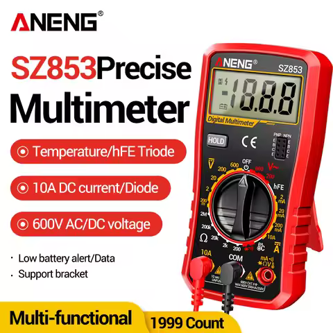 ANENG Digital Multimeter Professional Portable Tester SZ853 Smart 600V AC/DC Voltage 10A DC Current 