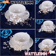 WATTLE1MM Bridal Hair Comb Handmade Hair Accessories Crystal Peals Hair Ornaments