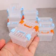 1/5 Miniature Scene Storage Bins (Blue & Orange Available) - Sturdy Plastic Build, Clear & Handheld 