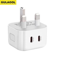 GULAOOL Dual USB-C 20W PD Power Adapter For Mobile Phone Fast Charger For iphone 11 12 13 14 Pro max ipad
