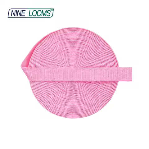 NINE LOOMS Shiny Non-Foldover Elastic 3/8" 10mm Solid Spandex Satin Band Headband Bra Strap Lingerie