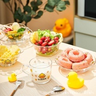 Glass Harrow Little Yellow Duck Send Customer Glass Salad Bowl Leweishi Wholesale Gift Six-Piece Set