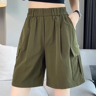Clothing Fashion Shorts Wide Pants Cropped Large Size S-4XL Military Women Loose Slimmer Look Elasti