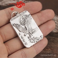 Silver necklace gift, pure silver vintage sweater accessory, silver pendant, tag, symbolizing grand 