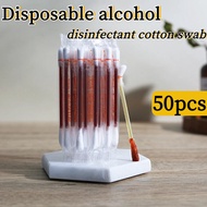 50pcs/lot Disposable Medical Iodine Cotton Stick Disinfected Cotton Swab Iodine Climbing Aid First A