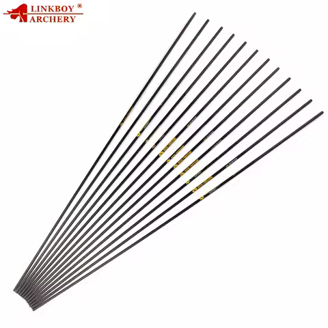 12pcs Carbon Arrow Shaft Sp400-600 ID 6.2mm OD 7.6mm Compound Recurve Bow Arrow Crossbow Hunting Arc