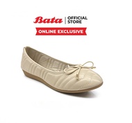 Online Exclusive Bata บาจา รองเท้าบัลเล่ต์แฟลต รองเท้าแบบสวมส้นแบน สำหรับผู้หญิง รุ่น BANIKA สีบรอนซ์ 5800040 สีเขียว 5807040
