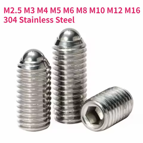 M2.5 M3 M4 M5 M6 M8 M10 M12 M16 304 A2 Stainless Steel Hex Socket Spring Ball Plunger Grub Bolt Poin