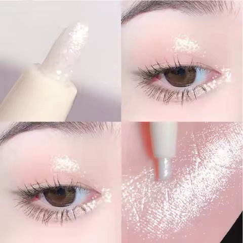 Glitter Silver Lying Silkworm Pen Color Natural Brightening Eye Shadow Pencil Shimmer Glue Eyeliner 