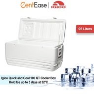 Igloo Quick and Cool 100 QT Cooler Box Hold Ice up to 5 days at 32°C - White