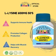 21st Century L-Lysine 600Mg An Anti Viral Amino, Helps Fight Flu, Herpes 50 Tablets