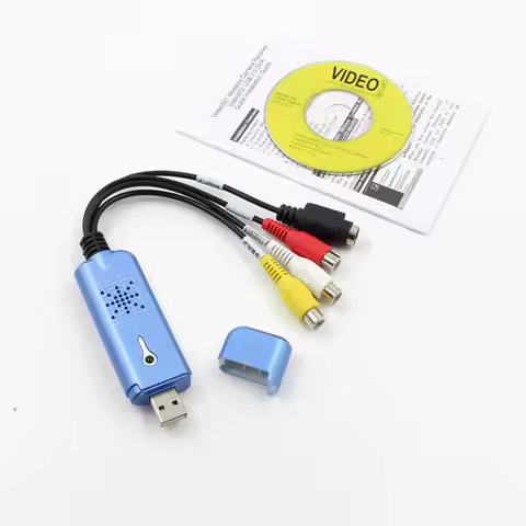 50pcs Portable USB 2.0 Easycap Video Audio Capture Card Adapter VHS DC60 DA60+ DVD Converter Composi