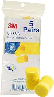 3M Ear Plugs, E-A-R Classic VP312-1201, Foam, Uncorded, Disposable, NRR 29, For Drilling, Grinding, Machining, Sawing, Sanding, Welding, 5 Pair/Poly Bag