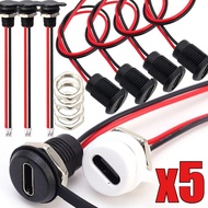2Pin 2-Core Type-C Data Transmission Female Socket Connector Universal Waterproof Snap Fit Fast Char
