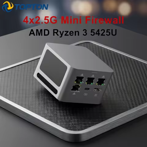 Firewall Mini PC Topton Super Firewall Mini PC M1 AMD Ryzen 3 5425U 4x 2.5G LAN i226-V 8GB LPDDR4 Po