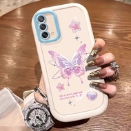 HP Phone Case for OPPO A74 A95 F19 F19s Reno 6 Lite Case Cartoon Butterfly Trend Pattern New Silicon