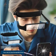 FUHUI Headband Magnifier, Black Simple Elderly Person Handsfree Magnifier, Gift Lightweight Glass Le