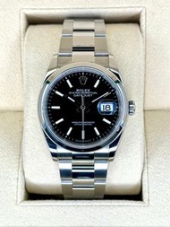 全新 Brand New 勞力士 Rolex  恒動日誌型 Date Just 36mm 型號 Model No.: 126200 / 126200-0004黑面 Black Dial 條字錶面 In