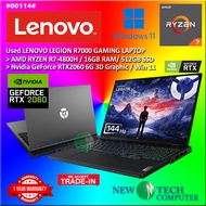 #LL114 USED LENOVO LEGION Gaming Laptop R7000 AMD RYZEN 7-4800H 16GB 512GB SSD NVIDIA RTX2060 6GB 15
