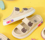 Sandal  Anak Perempuan  Motif Bear Viral Wedges Ban Dua Terbaru Sendal Selop Karet Jelly  Import