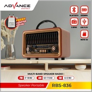 SPEAKER ADVANCE RBS-836 MODEL RADIO TUA BLUETOOTH CLASIC DENGAN LED -WIRELESS & BLUETOOTH SPEAKER