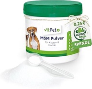 VitPet+ MSM Dog - Premium MSM Powder for Dogs and Cats - 300g Tin Includes Dosing Spoon (Methylsulfo