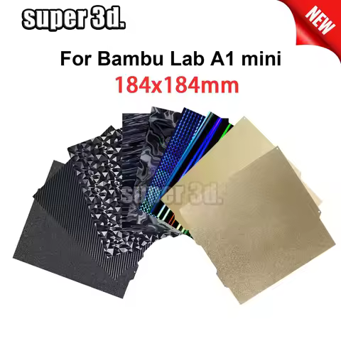 184x184mm Bambu Lab A1 Mini Build Plate H1H PEO PET Smooth Textured Bambulabs Bed Spring Steel Sheet