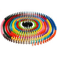 KAYU 120pcs Mulltiwarna Domino Blocks Wooden Domino Toys MAI-022