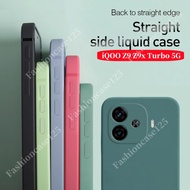 iQOO Z9 Z9x Liquid Silicone Case For iQOO Z9 Z9x Turbo 5G Z 9 Z 9x iqz9 2024 Straight Edge Soft Flex