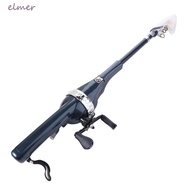 ELMER Fishing Rod, 131cm Foldable Fish Pole Reel Combo, Mini with Fishing Line Portable Telescopic F