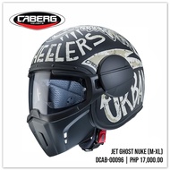 CABERG Jet Ghost Nuke Matte Black/Grey Fullface Helmet (M-L) (Made in Italy) (DCAB-00096)