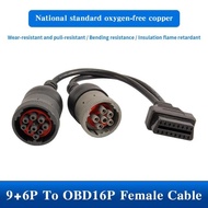 For Deutsch Y 9Pin J1939 Truck Cable to OBD2 16Pin Female Adapter J170