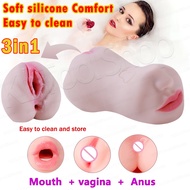 Adult oral sex toys for men Reusable Male Masturbator Cup vag-ina ass mouth Silicone Pussy Toys for 