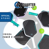11SIX24 POWER 2 Pickleball Paddle | Hex Grit Durable Grit | Vapor Pegasus Hurache X | Control Power 