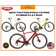 New Twitter Stealth Pro Flat Bar Hybrid 12 Speed Carbon Road Bike Retrospec Hydraulic Brake Carbon Bicycle