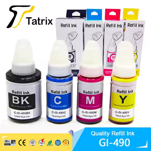 Tatrix GI-490 GI490 GI 490 Premium Compatible Color Water Based Bottle Refill Ink For Canon Pixma G3